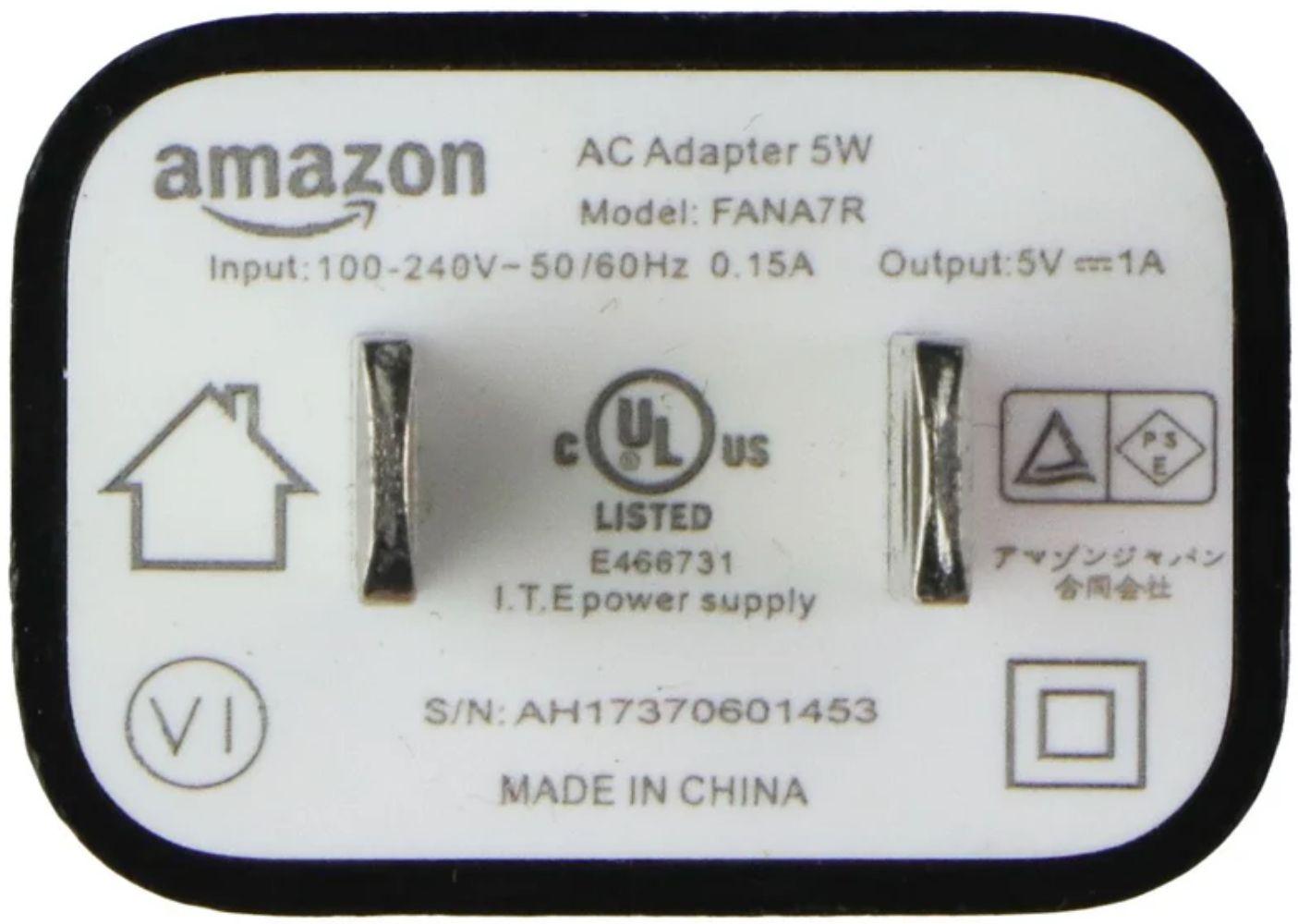 Adattatore di Alimentazione USB OEM Ufficiale Amazon 5W (FANA7R) ricondizionato - Reebelo Italia