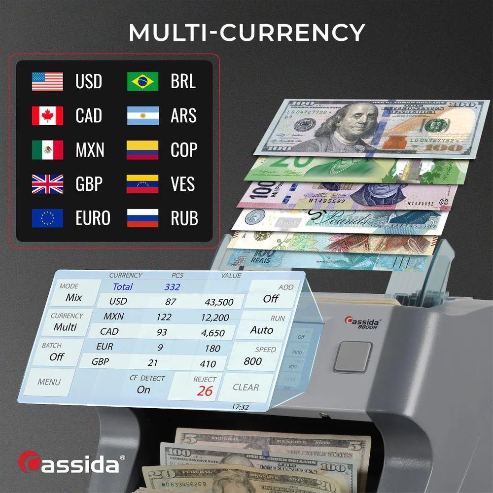 Cassida 8800R V2 Mixed Bill Counter ricondizionato - Reebelo Italia