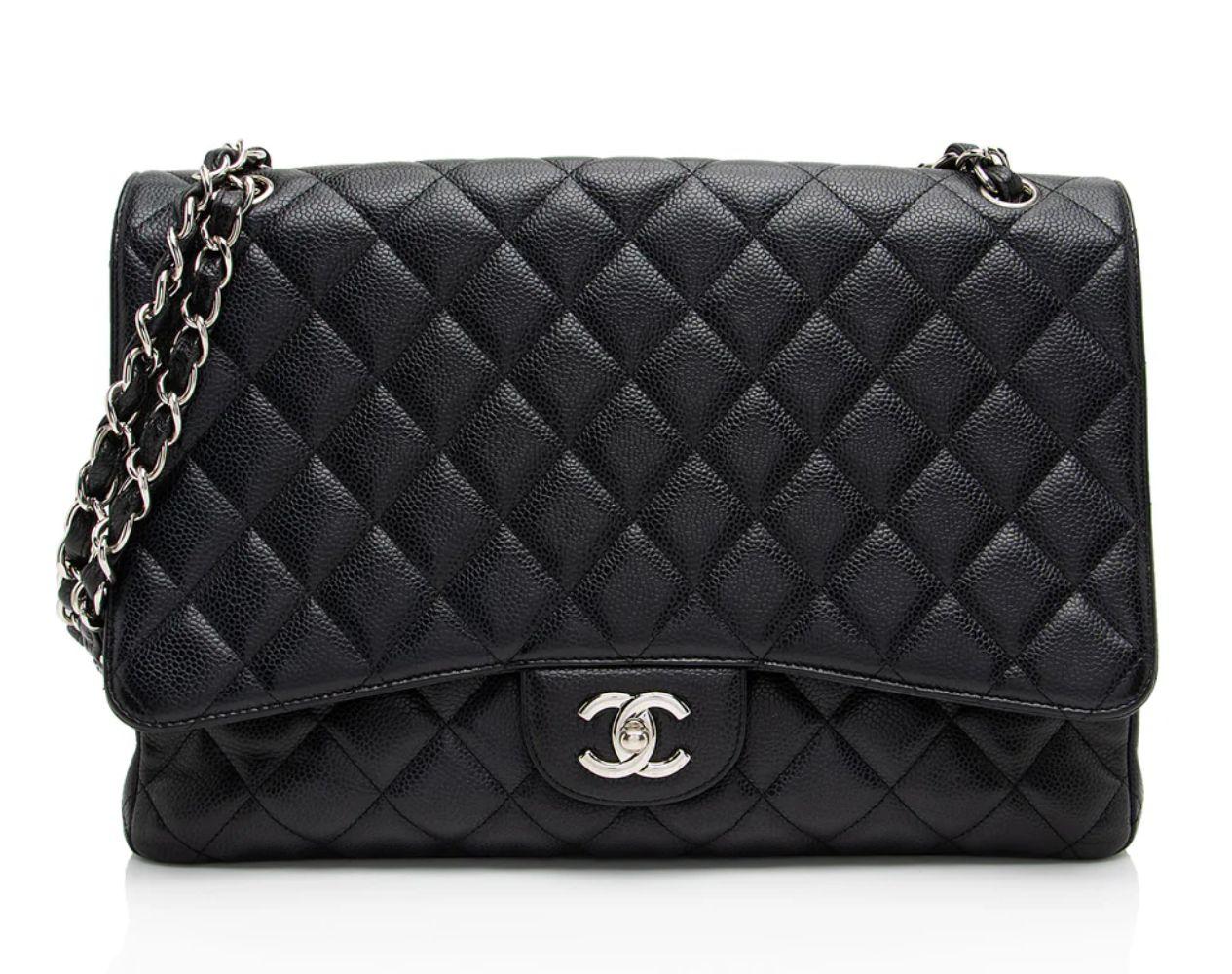 Chanel Caviar Leather Classic Maxi Single Flap Bag ricondizionato - Reebelo Italia