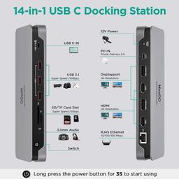 QGeeM D6908 USB C Laptop Docking Station ricondizionato - Reebelo Italia