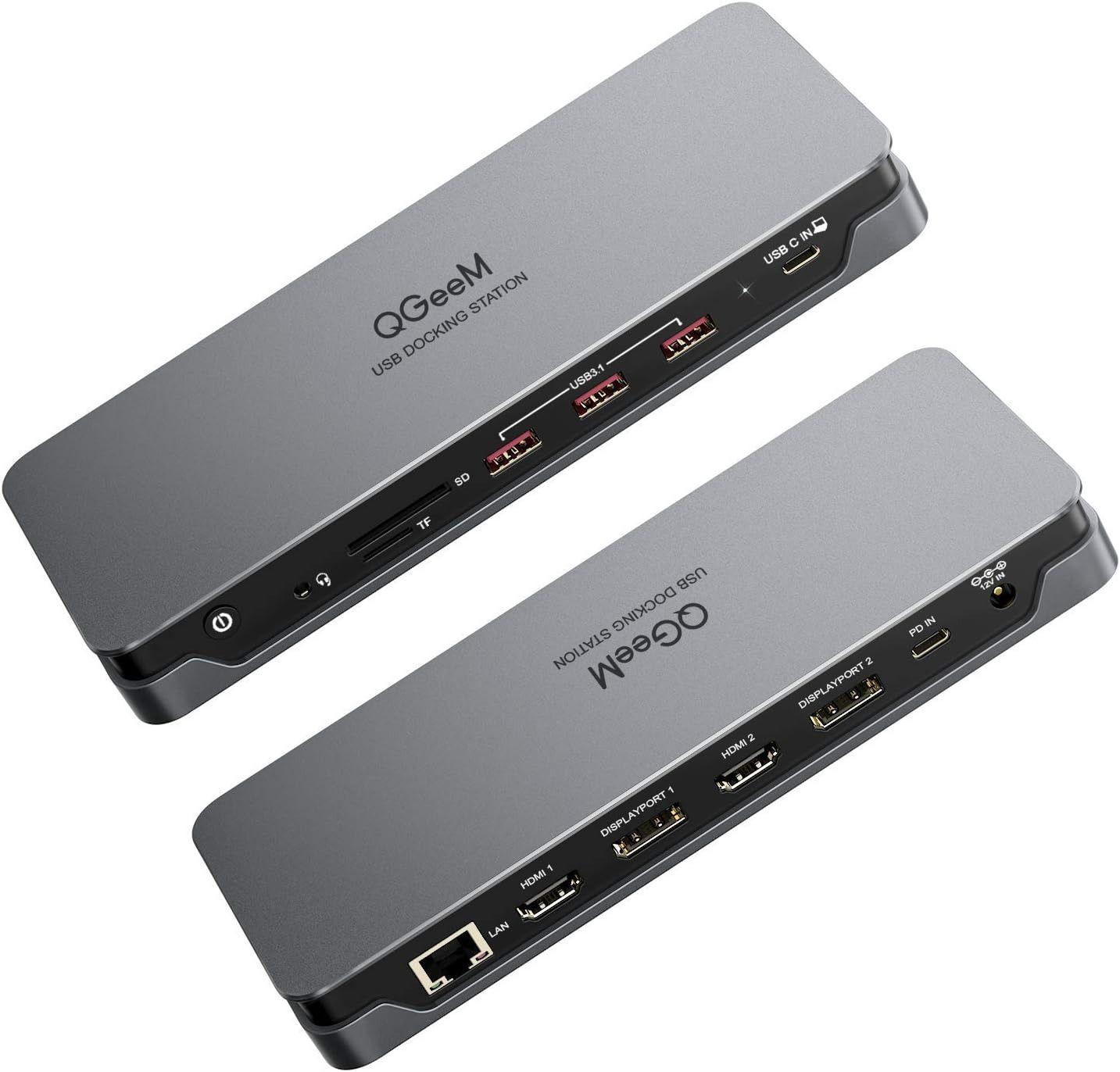 QGeeM D6908 USB C Laptop Docking Station ricondizionato - Reebelo Italia